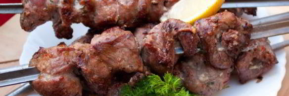 шашлык с мятой и чесноком