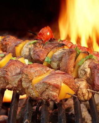 Свиной шашлык с апельсинами