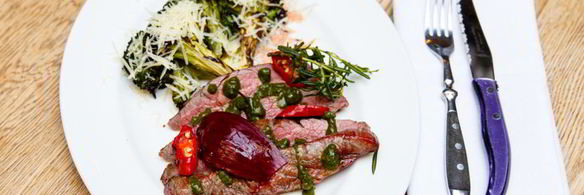 фленк стейк с брокколи