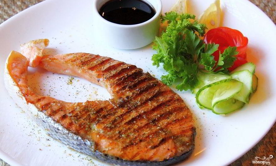 Рецепт стейка из семги в аэрогриле
