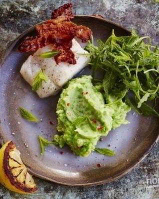 Стейк трески на гриле