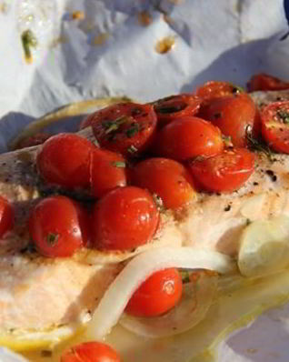 Стейки семги в пергаменте