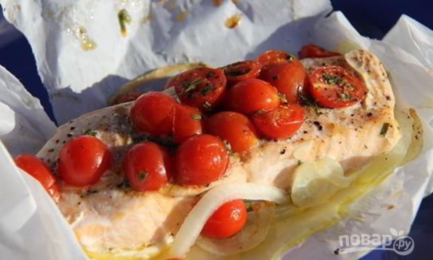 Рецепт стейков семги в пергаменте