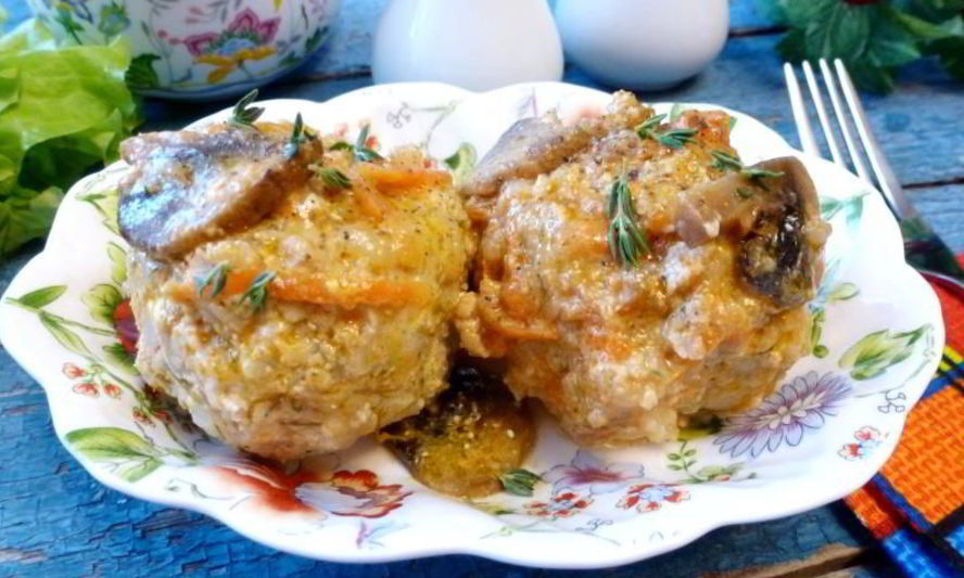 Рецепт тефтелей с грибной подливой