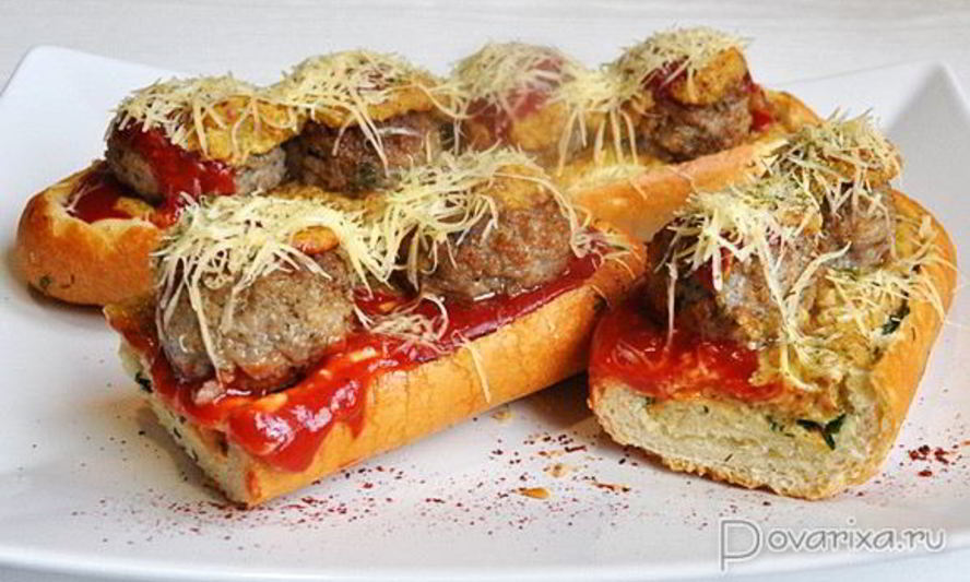 Рецепт тефтелей, запеченных в багете