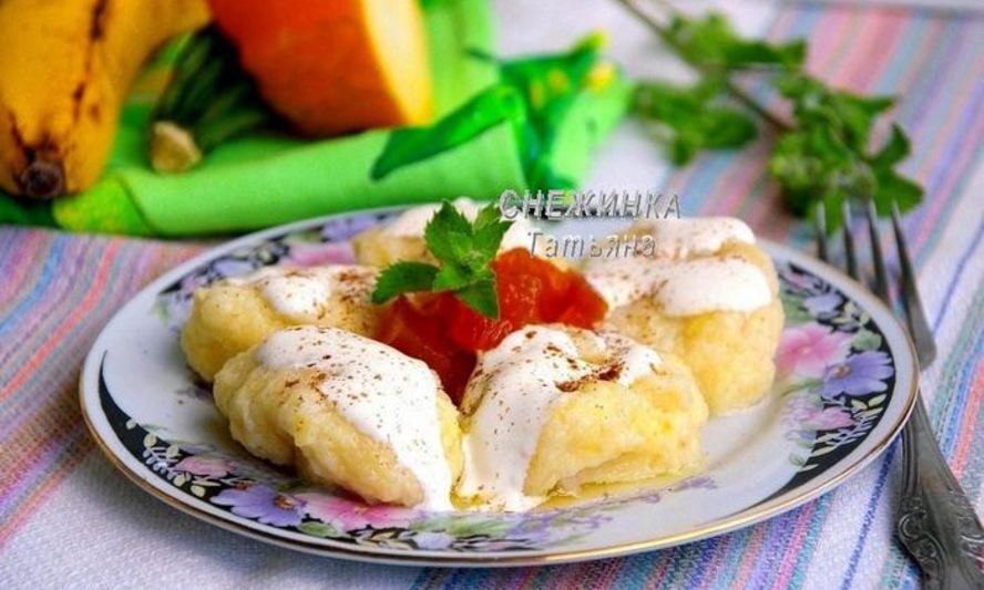 Рецепт ленивых вареников с бананом и кабачком