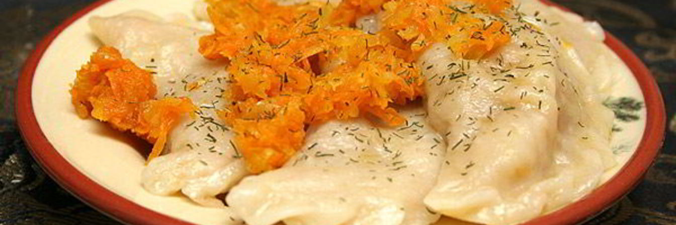 Постные вареники с капустой