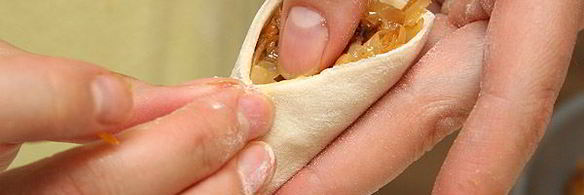 постные вареники с капустой