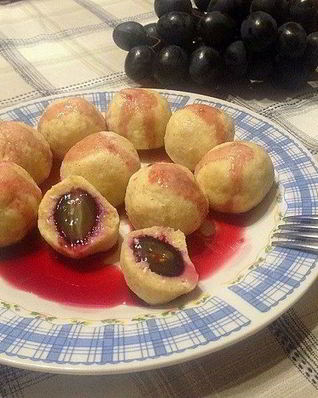 ПП-вареники с виноградом