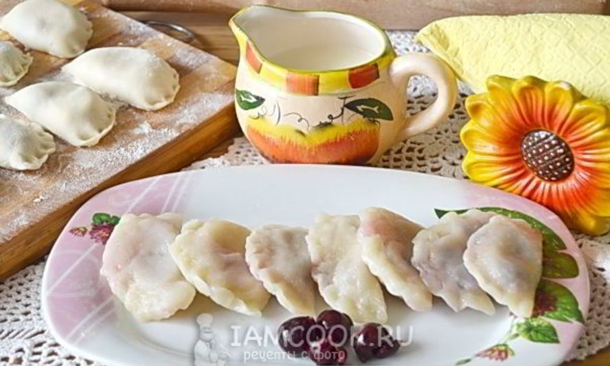 Рецепт творожных вареников с вишнея