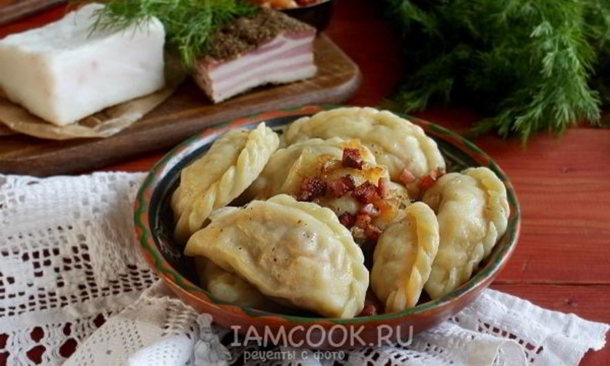 Рецепт вареников с квашеной капустой и салом