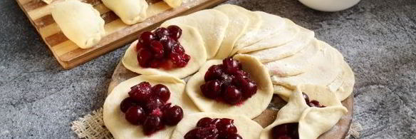 вареники с вишней на кефире с содой