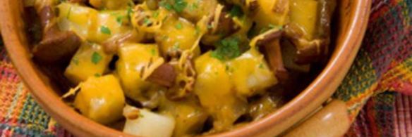 жаркое из баранины с лисичками