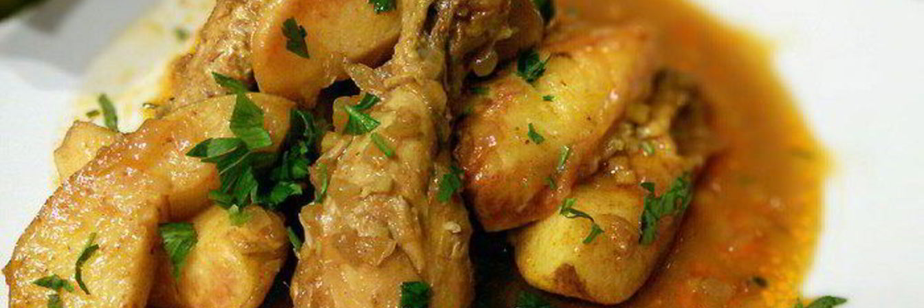 Жаркое из курицы с айвой