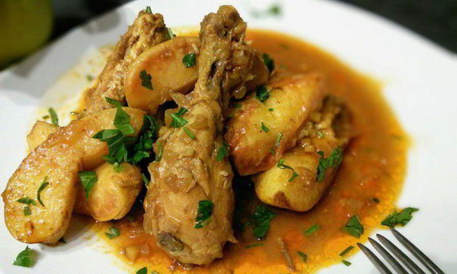 Рецепт жаркого из курицы с айвой