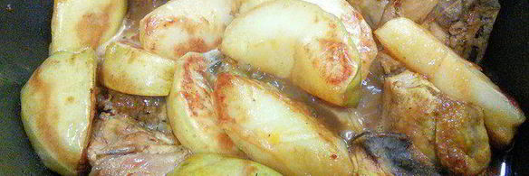 жаркое из курицы с айвой