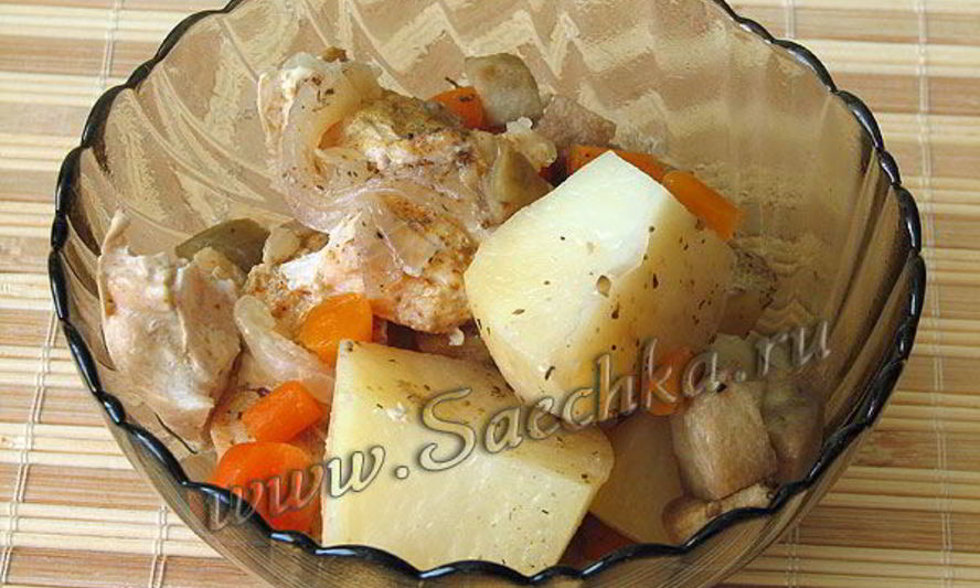 Рецепт жаркого с курицей в мультиварке