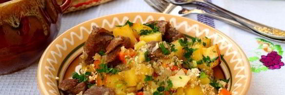 жаркое с мясом в горшочках