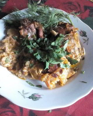 Жаркое телятина в духовке с солеными огурцами