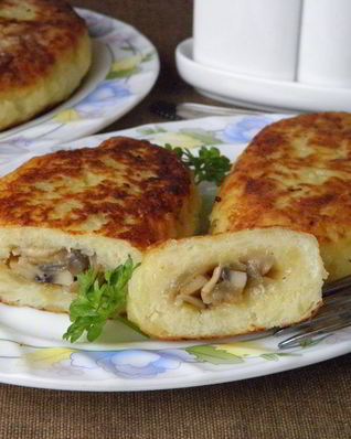 Зразы картофельные с грибами