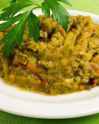 Гороховая каша с грибами