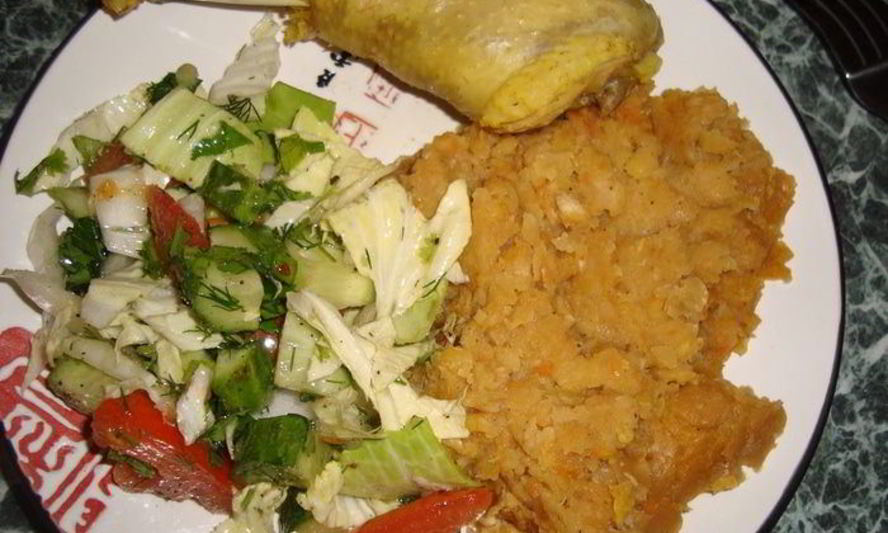 Рецепт гороховой каши с мускатным орехом и соевым соусом