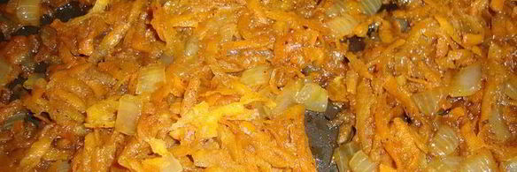 гороховая каша с мускатным орехом и соевым соусом