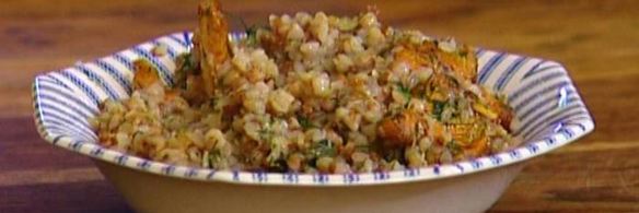 гречка с грибами, луком и укропом