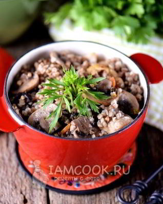 Гречка с грибами в горшочке в духовке