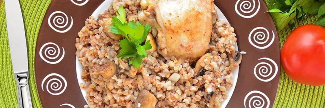 Гречка с курицей и грибами