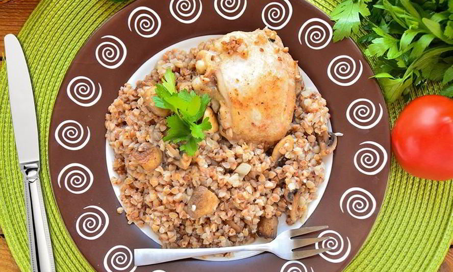 Рецепт гречки с курицея и грибами