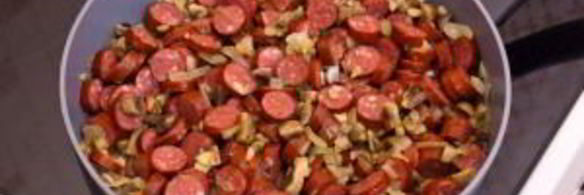 гречка с сосисками и грибами