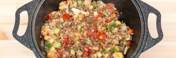 гречка с жареными овощами