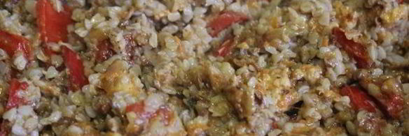 гречневая каша с болгарским перцем и фаршем