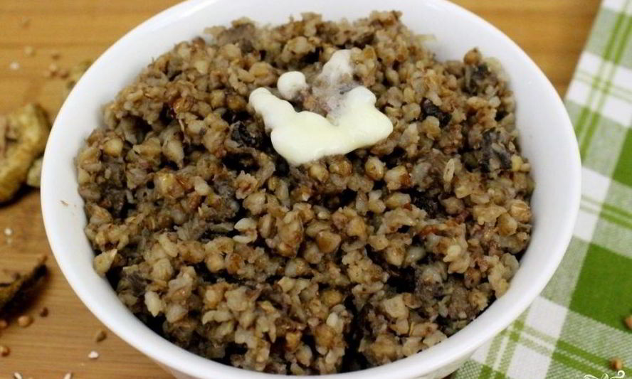 Рецепт гречневой каши с грибами и лукома