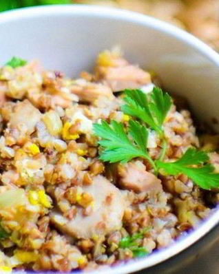 Гречневая каша с грибами по-боярски