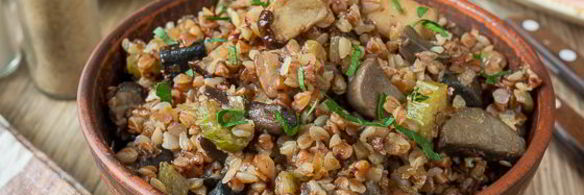 гречневая каша с лесными грибами