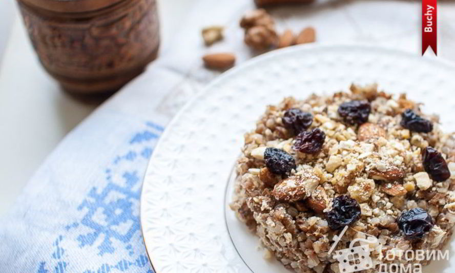 Рецепт гречневой каши с яйцом, орехами и изюмом