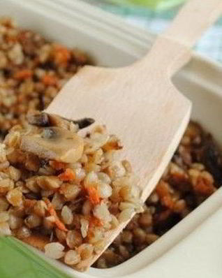 Томленая гречка с грибами