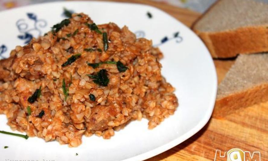 Рецепт томленой гречки со свининой