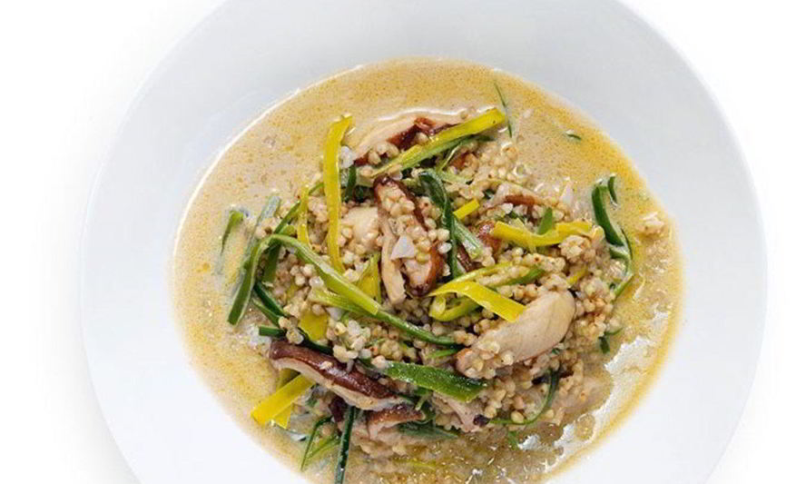 Рецепт зеленой гречки с грибами и пореема