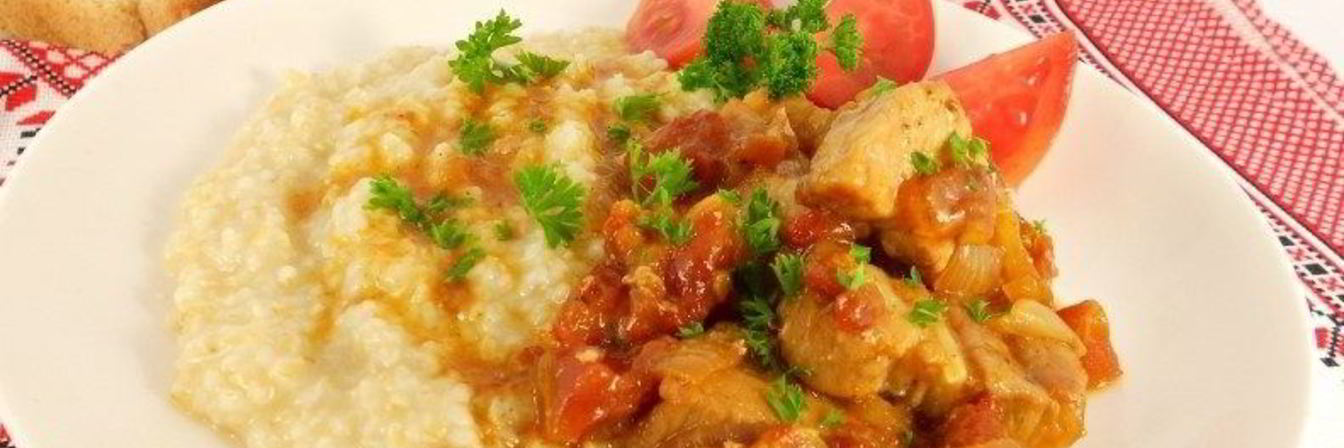 Каша пшеничная со свининой