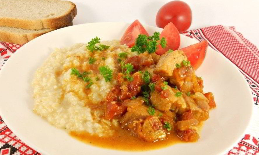 Рецепт каши пшеничной со свининой