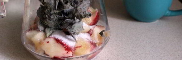 холодный чай с персиками, нектаринами и мятой