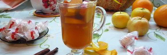 яблочный чай с апельсином и корицей
