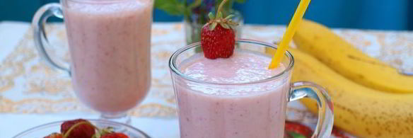 клубнично-банановый коктейль
