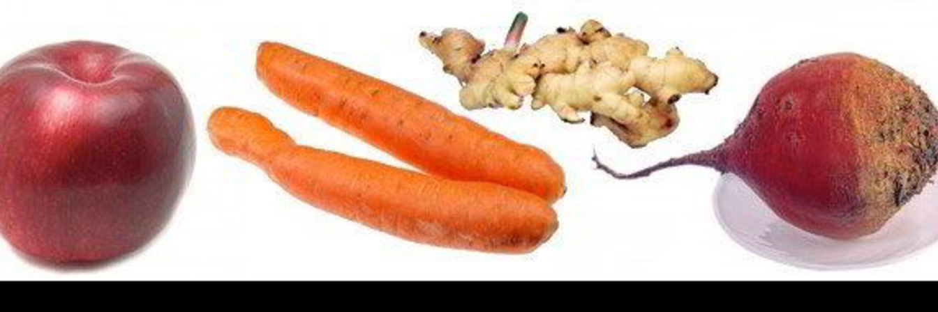 Полезный коктейль из овощей, имбиря и яблока