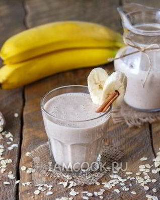 Смузи с овсянкой и бананом
