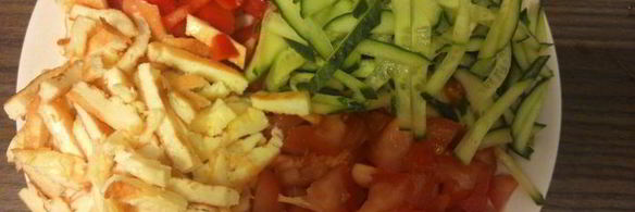 фунчоза по-корейски с омлетом