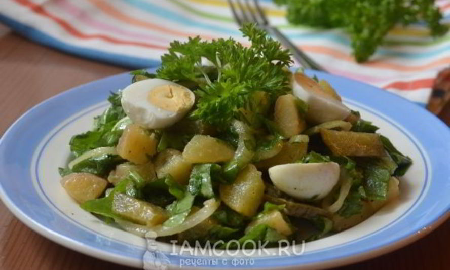 Рецепт картофельного салата с щавелема